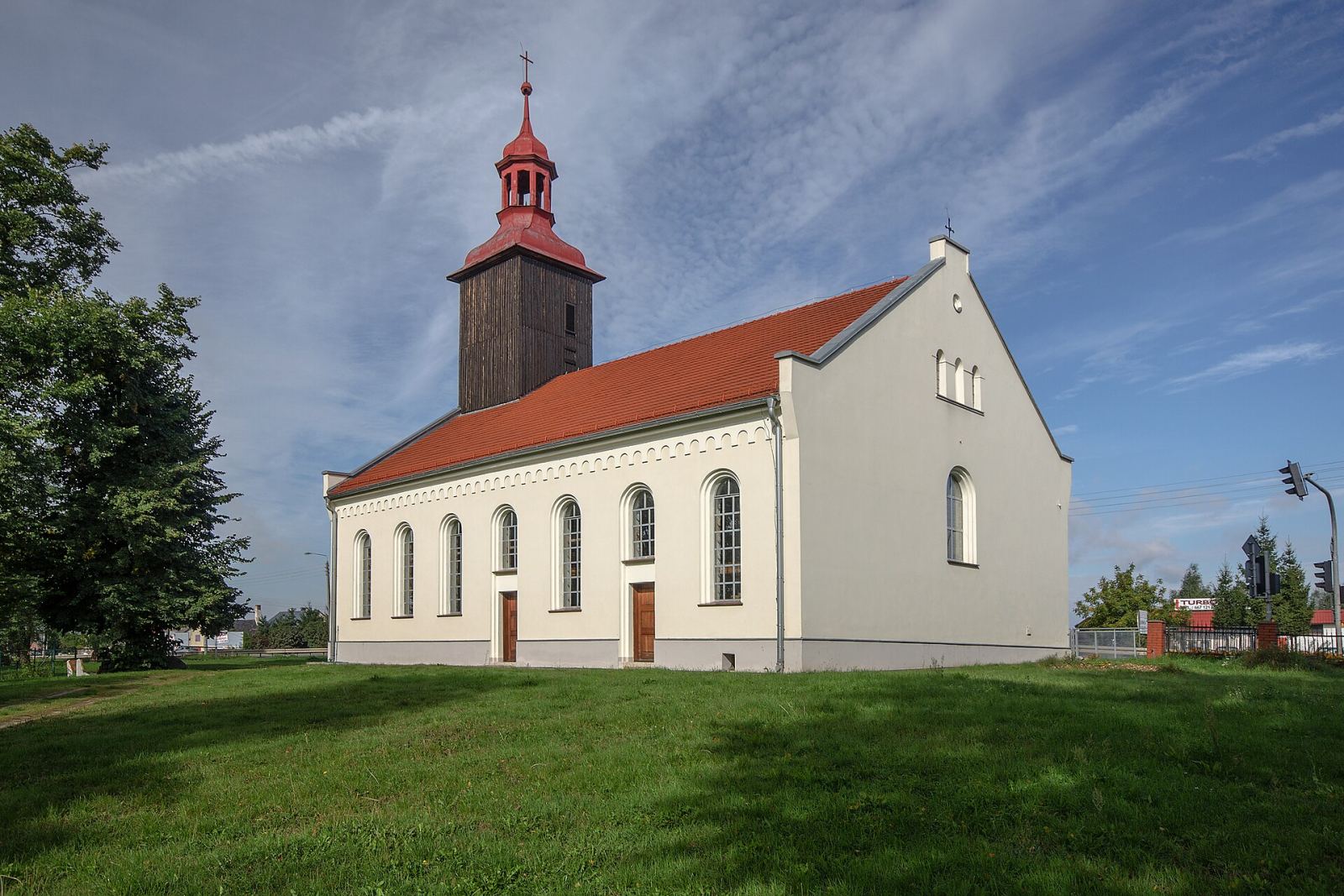 Kościół ewangelicki, ob. rzymskokatolicki filialny pw. Matki Bożej Różańcowej, Byków